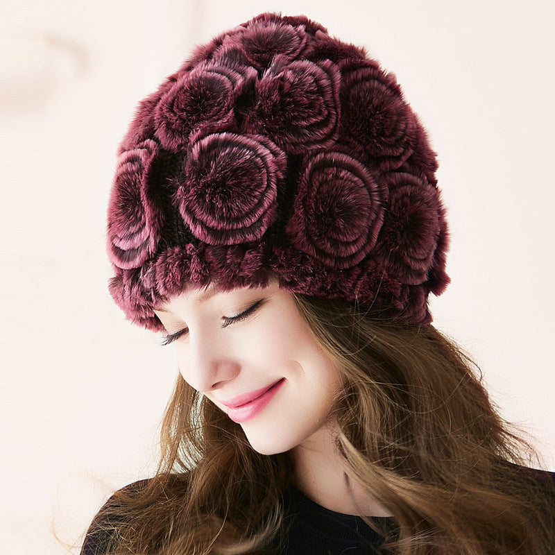Ptah Hat Women's Rex Rabbit Fur Hat
